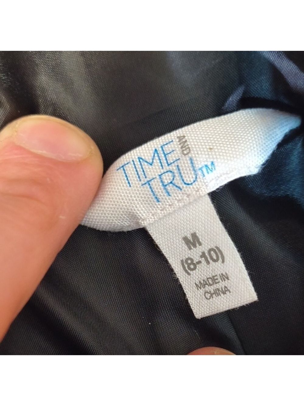 Time and Tru Women's Black Utility Jacket Hood - Picture 3 of 5